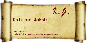 Kaiszer Jakab névjegykártya